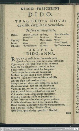 Dido. Tragoedia Nova: ex 4. lib. Virgilianae Aeneidos