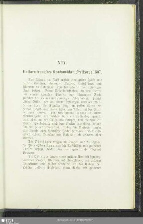 XIV. Uniformirung des Krockowschen Freikorps 1807