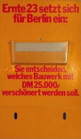 Werbeaufsteller (Thekenstück) für "Ernte 23"-Zigaretten