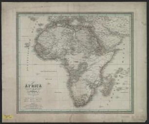 Karte von Afrika, ca. 1:18 000 000, Kupferstich, 1836