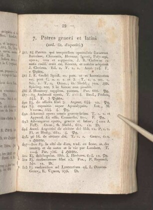 7. Patres graeci et latini (ord. lit. dispositi.)
