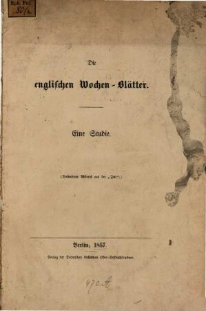 Die englischen Wochen-Blätter