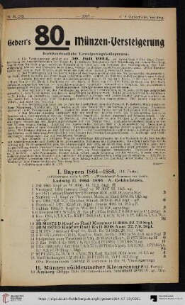 II. Münzen süddeutscher Kleinrentner (Nr. 19-177)