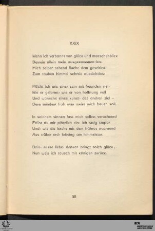 XXIX: Wenn ich verbannt von glück und menschenblick