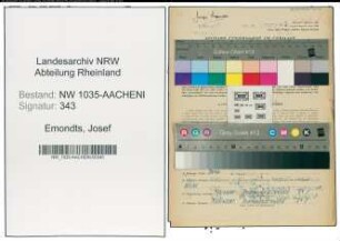 Entnazifizierung Josef Emondts , geb. 31.05.1902 (Steiger)
