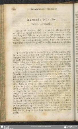 Formula jednoty. Solida declaratio