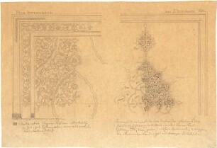 Gmelin, Leopold; Sammlung Gmelin: Handzeichnungen - Folio 5 - zwei Bucheinbände (Teilansichten)