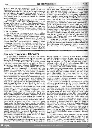 Ein altertümliches Uhrwerk