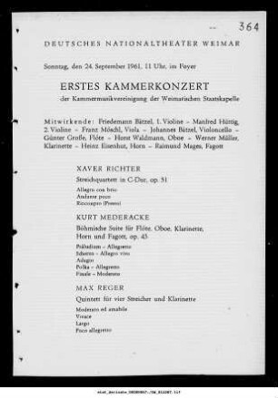 Erstes Kammerkonzert