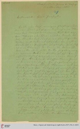 Brief von Johann Friedrich Minssen an Georg Gottfried Gervinus