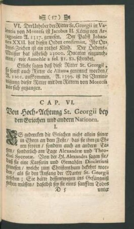 Cap. VI. Von Hoch-Achtung St. Georgii bey den Griechen und andern Nationen
