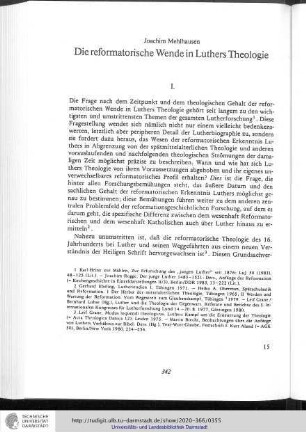 Joachim Mehlhausen - Die reformatorische Wende in Luthers Theologie