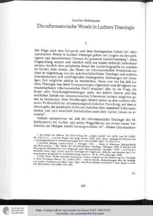 Joachim Mehlhausen - Die reformatorische Wende in Luthers Theologie