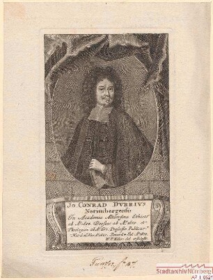 Johann Conrad Dürr, Nürnberger, Professor in Altdorf; geb. 26. November 1625; gest. 4. Juli 1677