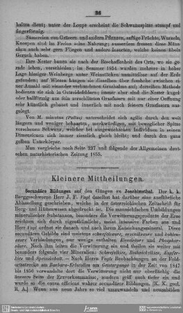 Kleinere Mittheilungen