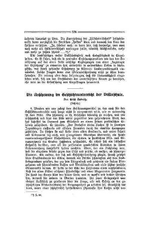 Die Anschauung im Geschichtsunterricht der Volksschule : (Schluß)