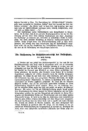 Die Anschauung im Geschichtsunterricht der Volksschule : (Schluß)