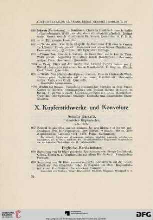 X. Kupferstichwerke und Konvolute (Nr. 697-718)