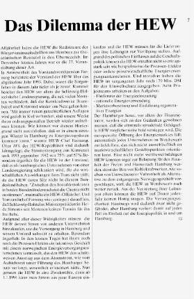 Das Dilemma der HEW