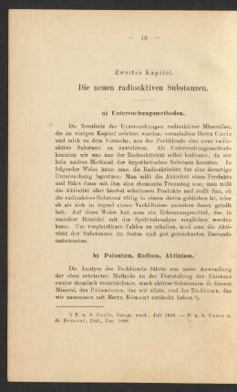 Zweites Kapitel. Die neuen radioaktiven Substanzen