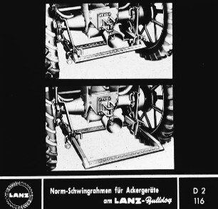 Norm-Schwingrahmen für Ackergeräte am LANZ-Bulldog