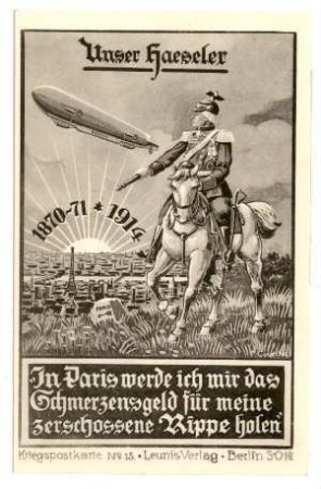 Kriegspostkarte Nr. 15: Unser Haeseler ...