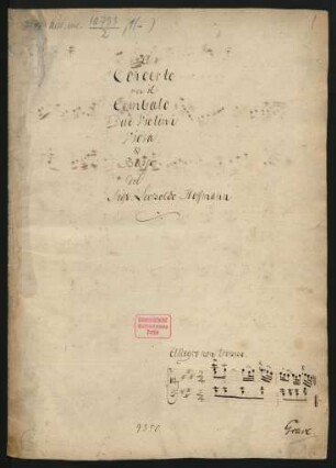 Konzerte; cemb, strings; A-Dur