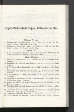 Kupferstiche, Radirungen, Holzschnitte etc