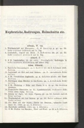 Kupferstiche, Radirungen, Holzschnitte etc