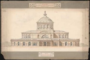 Kur- und Badehaus Schinkelwettbewerb 1878: Badehaus: Ansicht 1:100