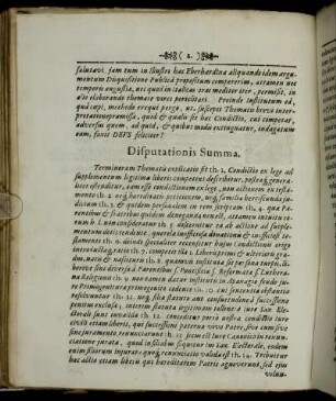 Disputationis Summa. [Thesis I. - XLVI.]