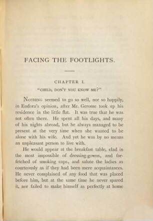 Facing the footlights : a novel, 2
