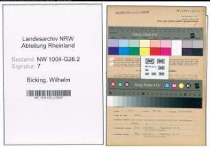 Entnazifizierung Wilhelm Bicking , geb. 25.11.1900 (Bankbeamter)