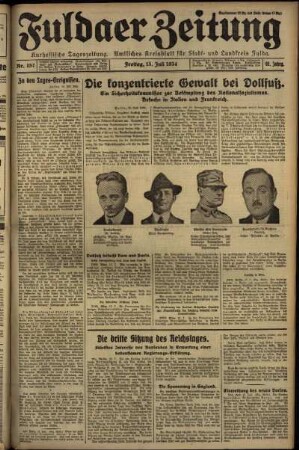 Ausgabe vom Freitag, den 13. Juli 1934.