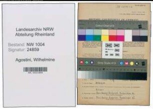 Entnazifizierung Wilhelmine Agostini , geb. 07.01.1907 ()
