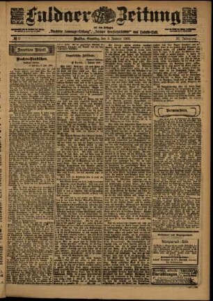 Zweite Ausgabe vom Samstag, den 03. Januar 1903.