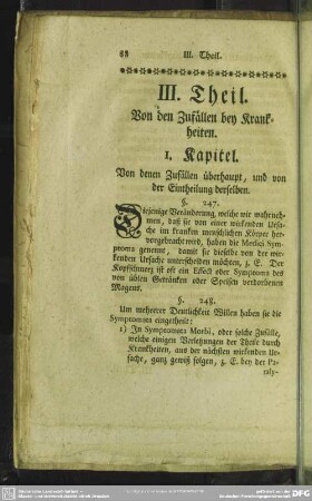 III. Theil. Von den Zufällen bey Krankheiten