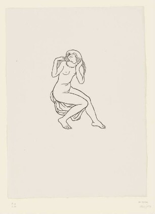 Sitzende Nackte, Titelblatt aus: Ovid, "Kunst des Liebens", Lausanne 1935