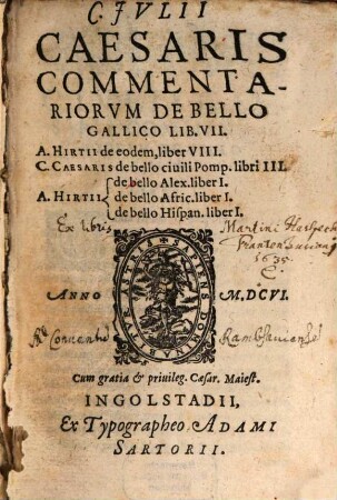 Commentarii de bello gallico : lib. VIII.