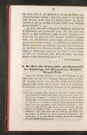 ¬Ein¬ Wort über Orthographie, vom Standpunkte der Psychologie und Pädagogik
