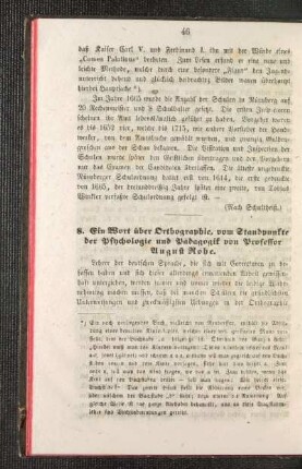 ¬Ein¬ Wort über Orthographie, vom Standpunkte der Psychologie und Pädagogik