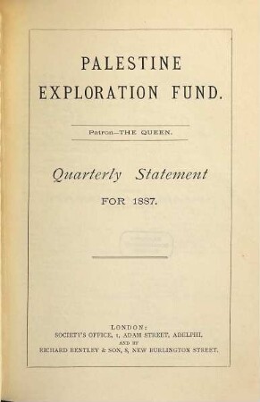Quarterly statement. 1887 = Year 19