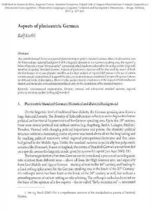 Aspects of pluricentric German