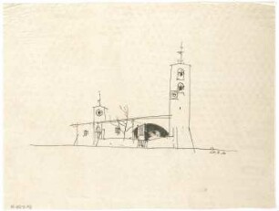 Gsaenger, Gustav; Fischen / Allgäu (Bayern); Ev. Kirche zum Guten Hirten, Pfarrhaus - Studie