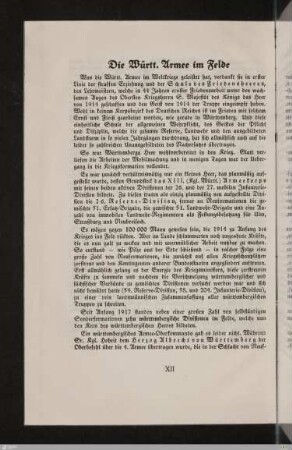 Die Württembergische Armee im Felde