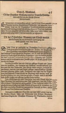 Ob der Papisten Meinung von der Transsubstantiation recht sey ...