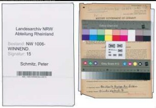 Entnazifizierung Peter Schmitz , geb. 17.08.1909 (Haendler)
