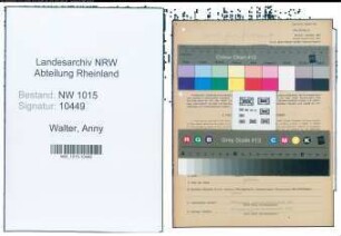 Entnazifizierung Anny Walter , geb. 14.04.1906 (Friseuse)