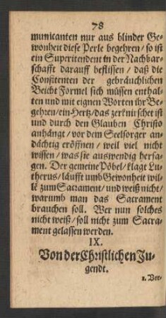 IX. Von der Christlichen Jugendt.