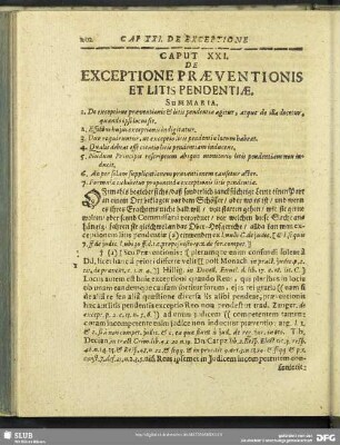 Caput XXI. De Exceptione Praeventionis Et Litis Pendentiae